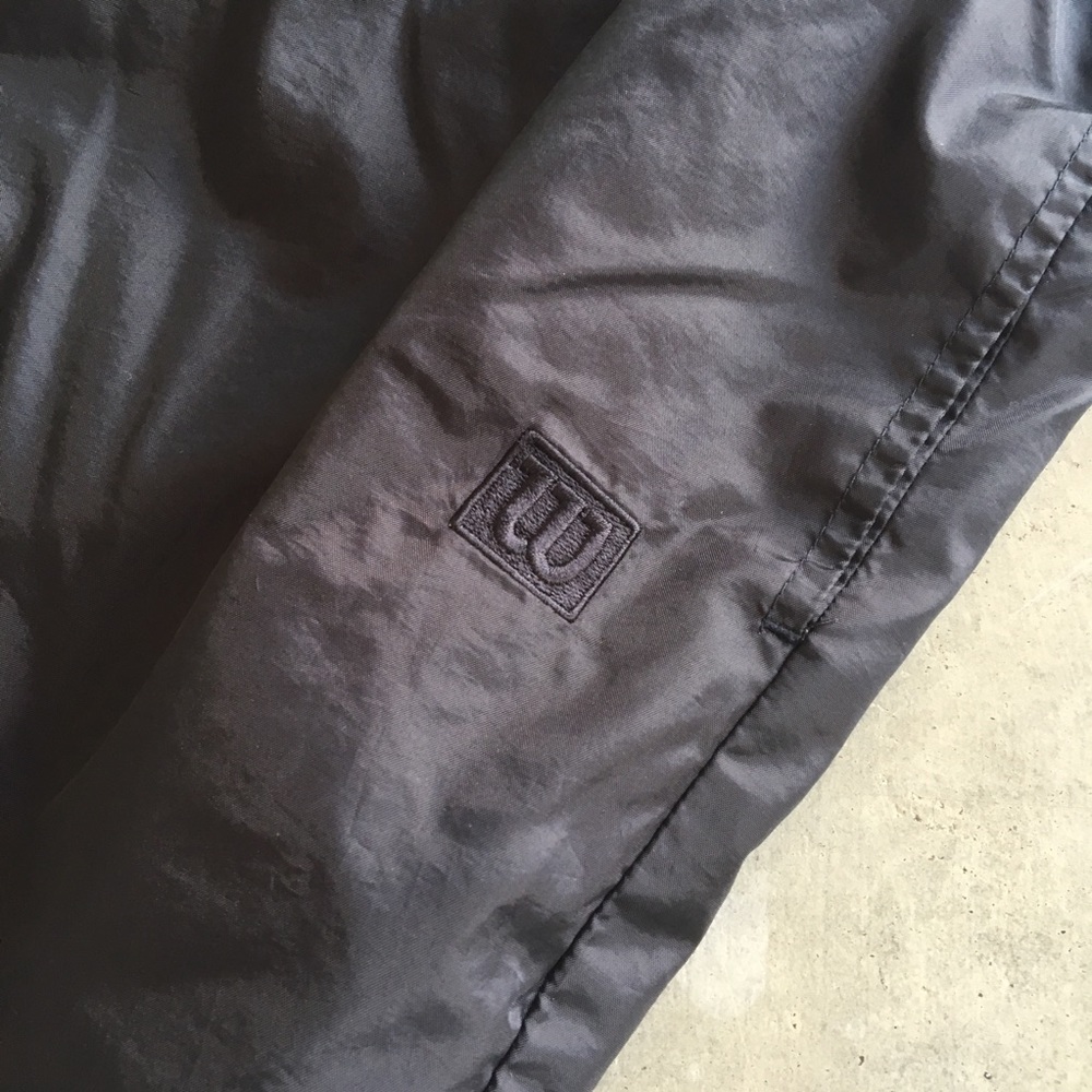 WILSON Black Track Windbreaker Joggers Pants L - Picture 4 of 7